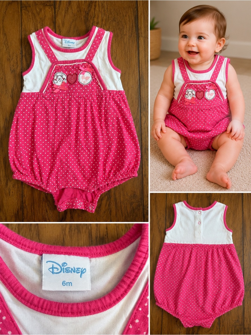 Kids Pink Polka Dot One-Piece